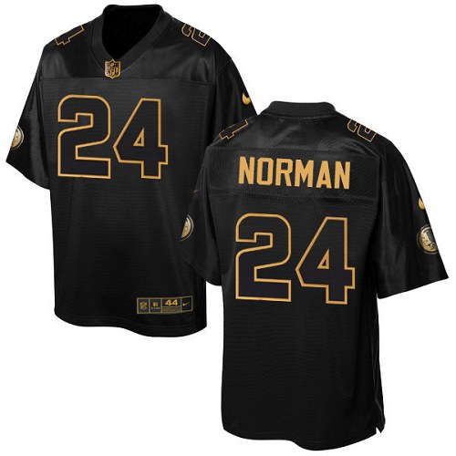 Men's Elite Josh Norman Nike Jersey Black - #24 Pro Line Gold Collection NFL Washington Redskins